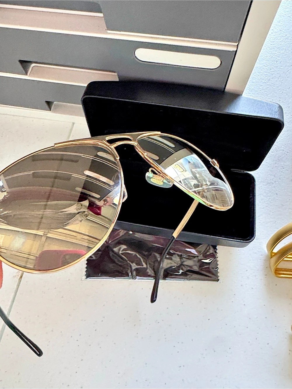Versace Gold unisex Aviator Sunglasses Like New